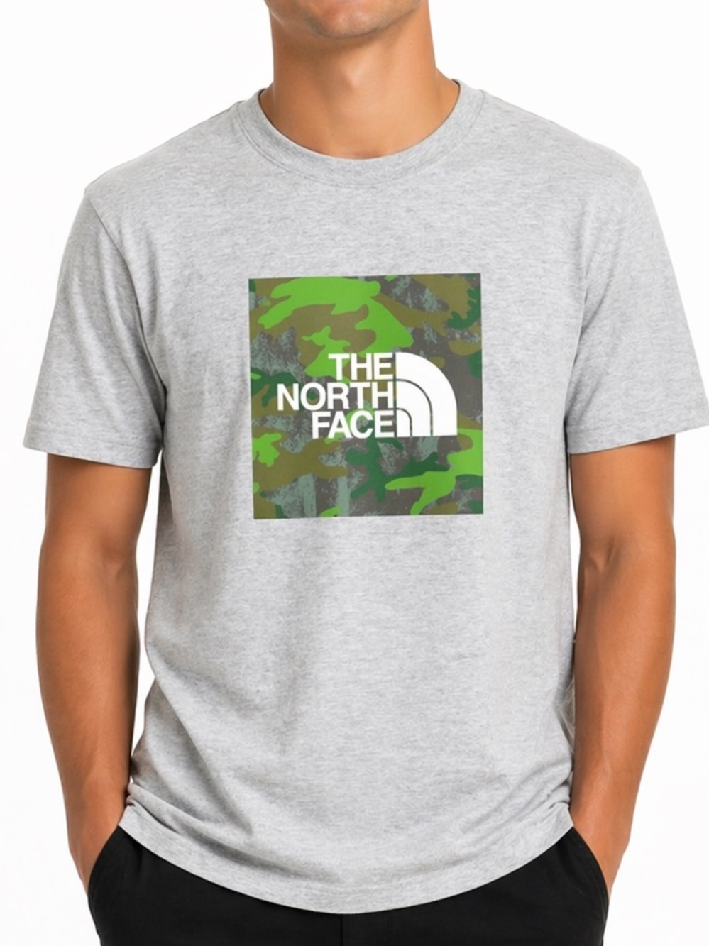 NEW The North Face Boxed-in Graphic Tee - Light Heather Gray